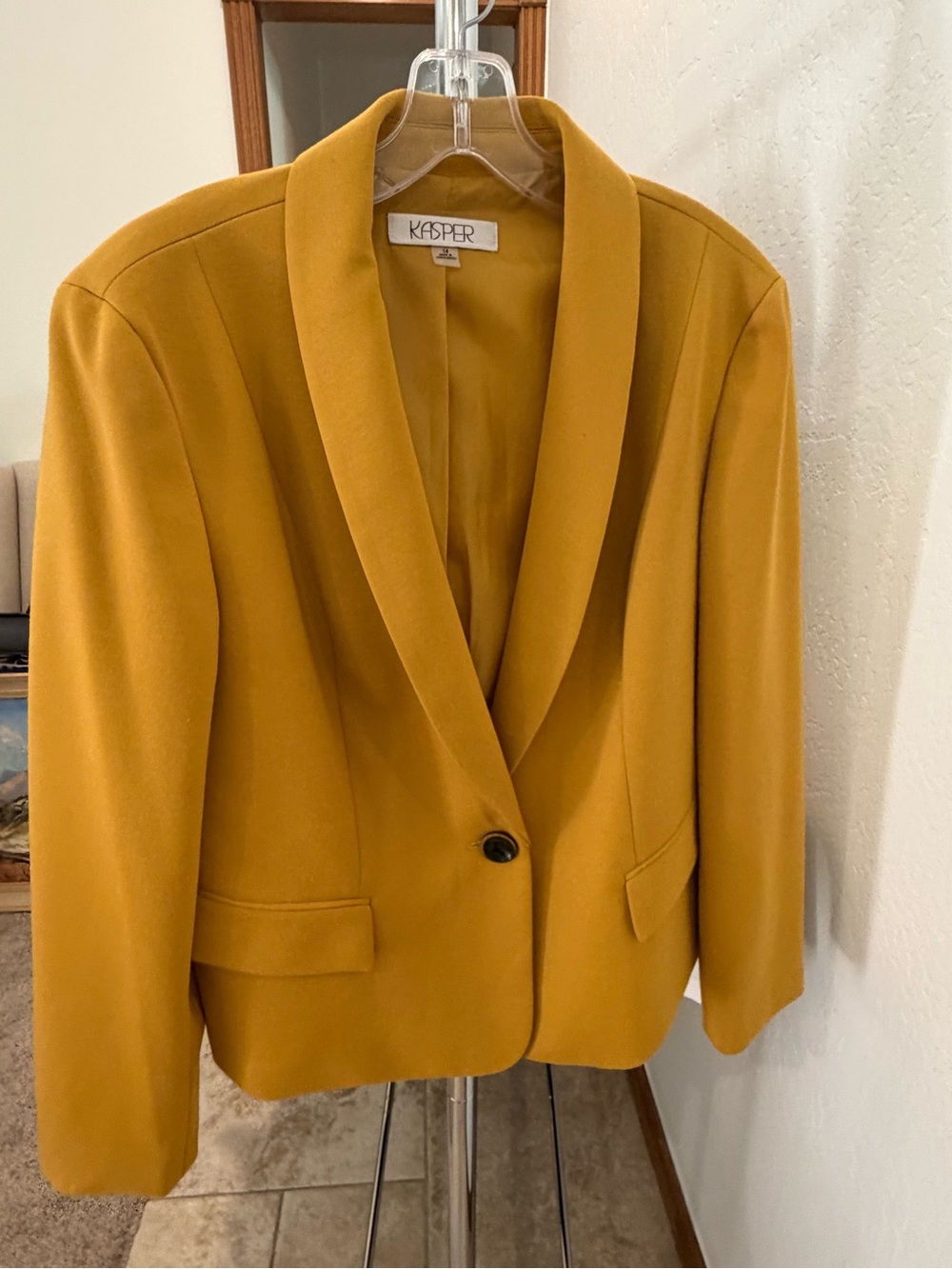 Kasper Single-Button Shawl Collar Blazer